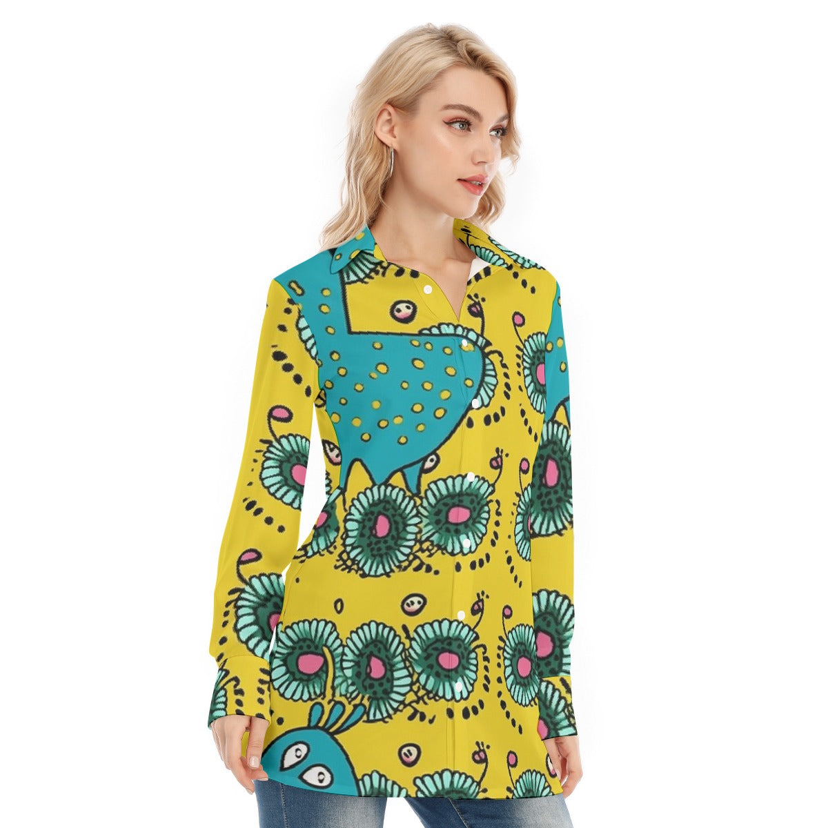 All-Over Print Women's Long Shirt