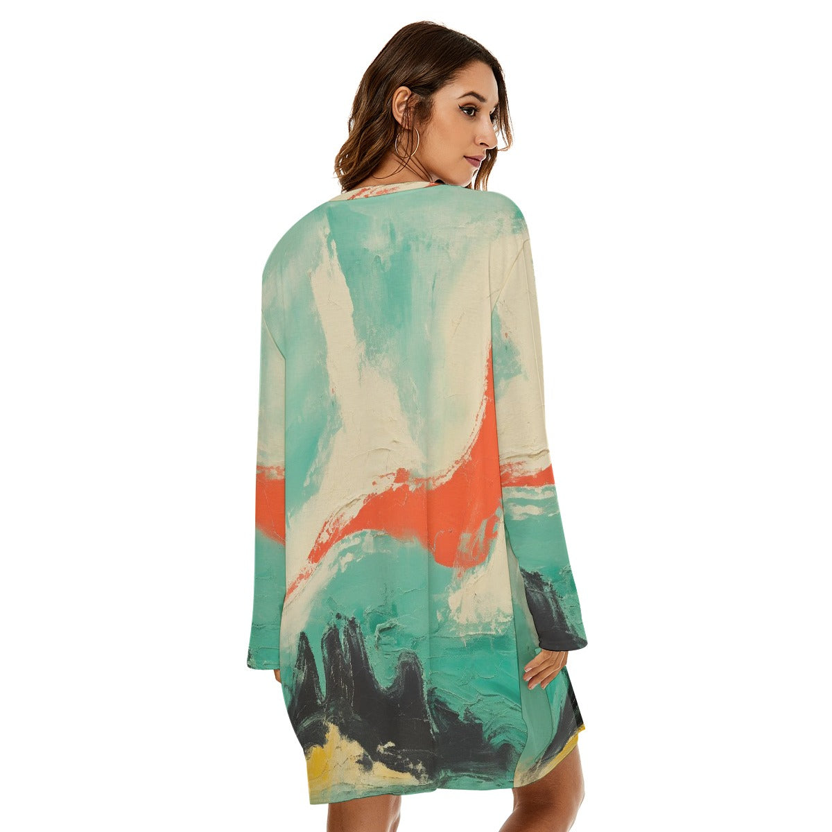 All-Over Print  Women's Loose Crew Neck Dress