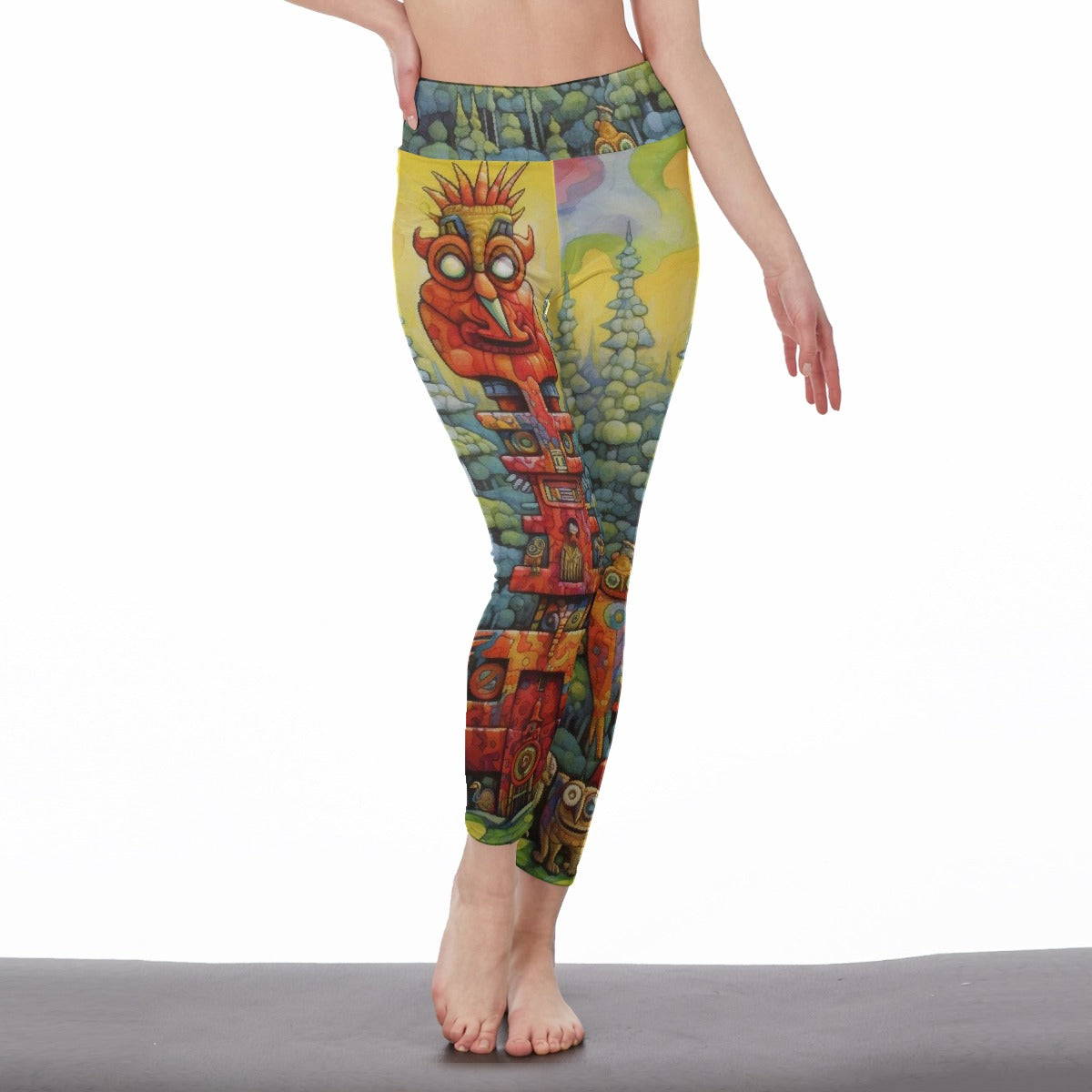 All-Over Print Women's High Waist Leggings | Side Stitch Closure