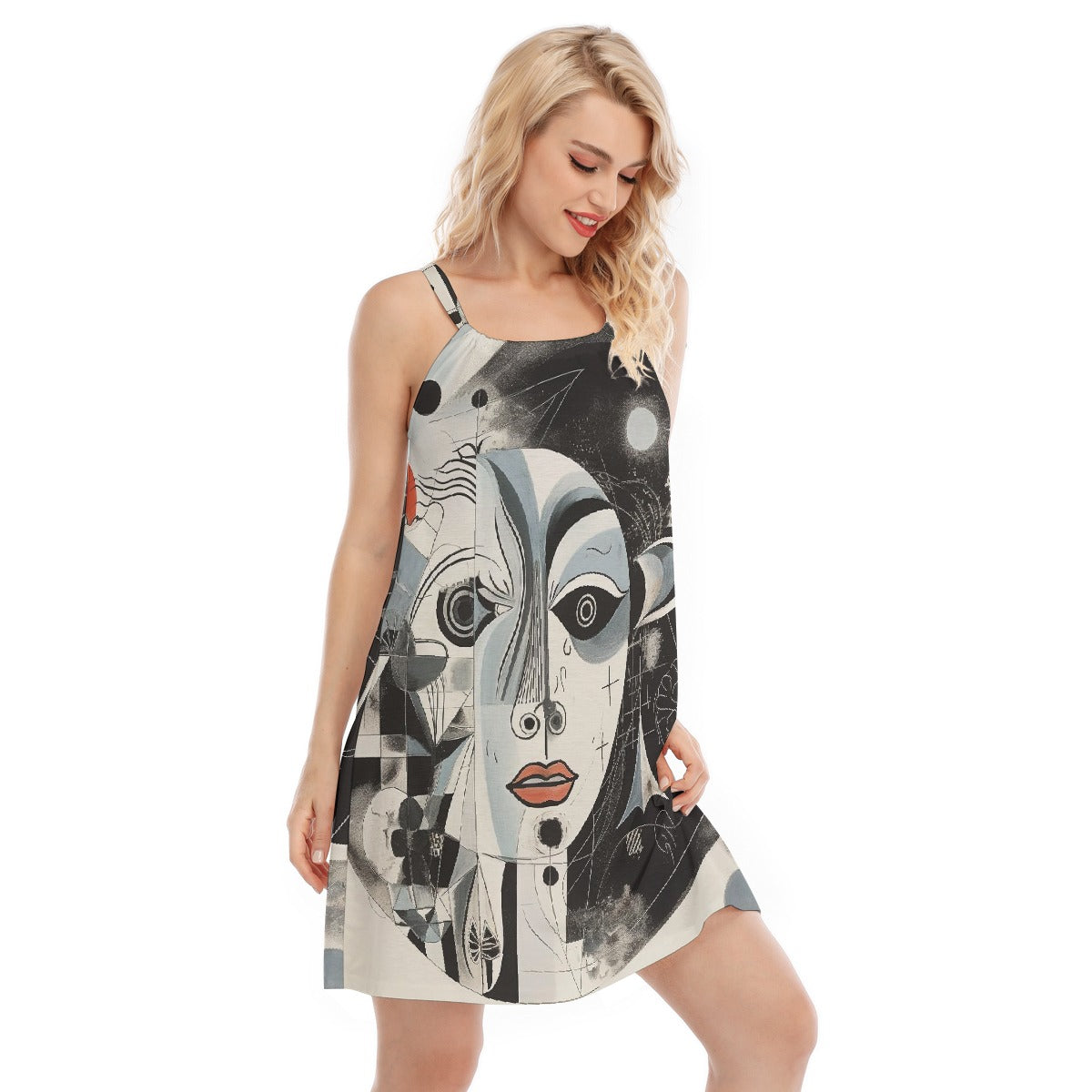 All-Over Print Women's O-neck Cami Dress