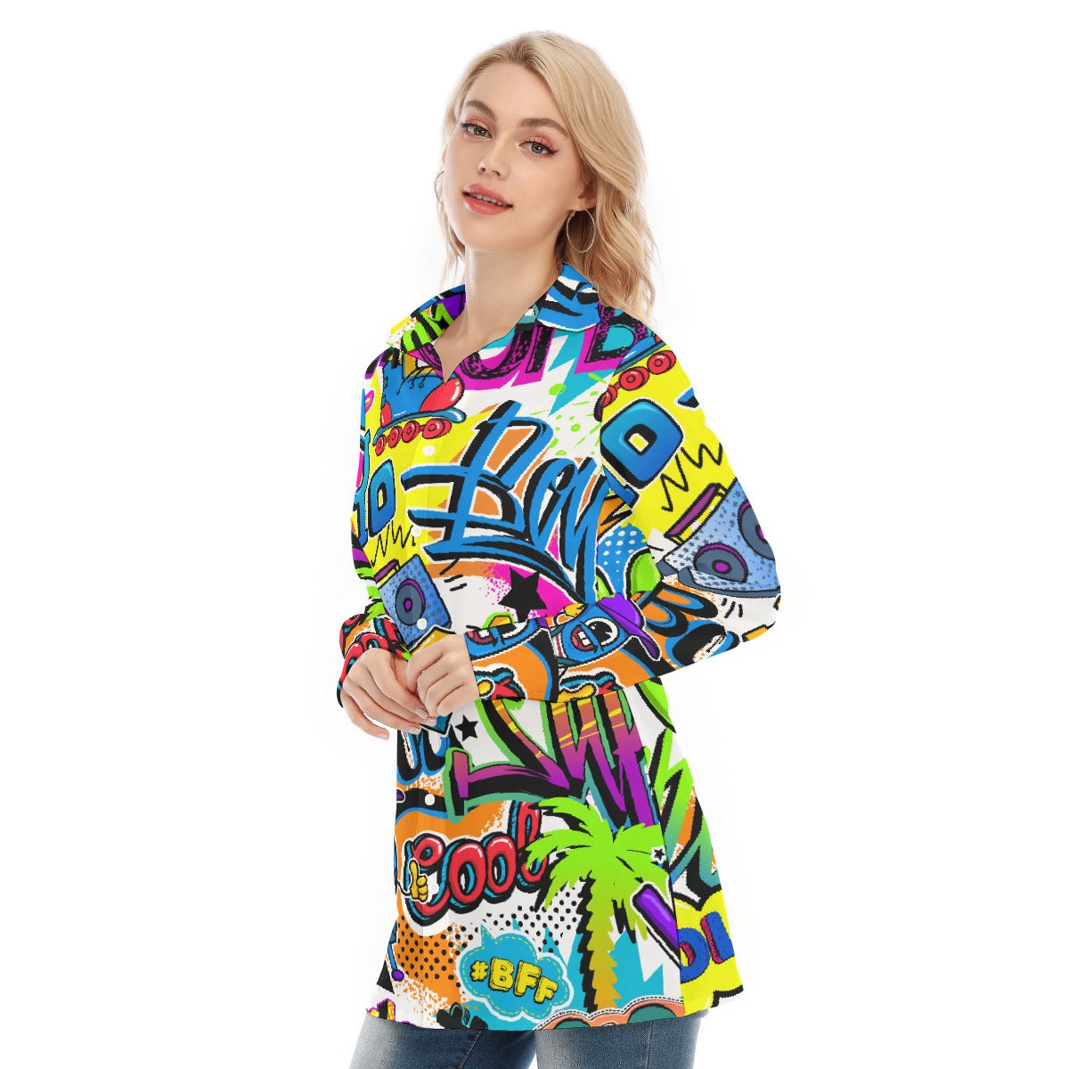 All-Over Print Women's Long Shirt