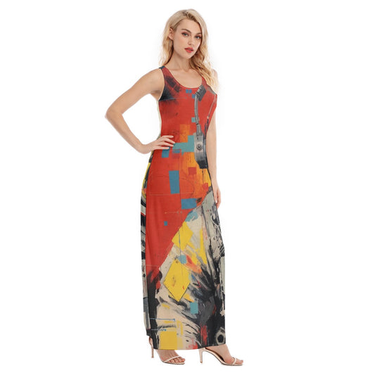 All-Over Print Women's Vest Dress | Length To Ankle