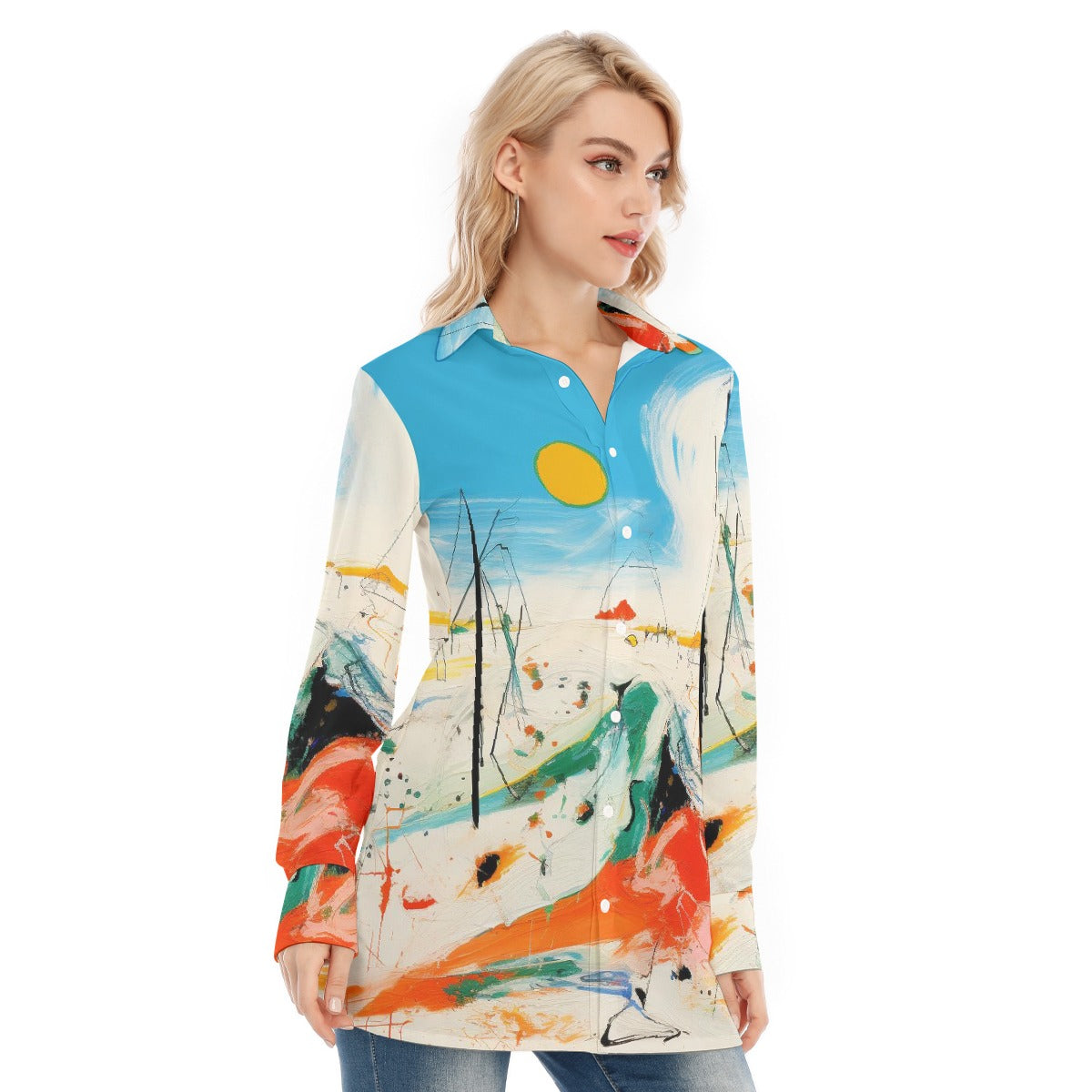 All-Over Print Women's Long Shirt