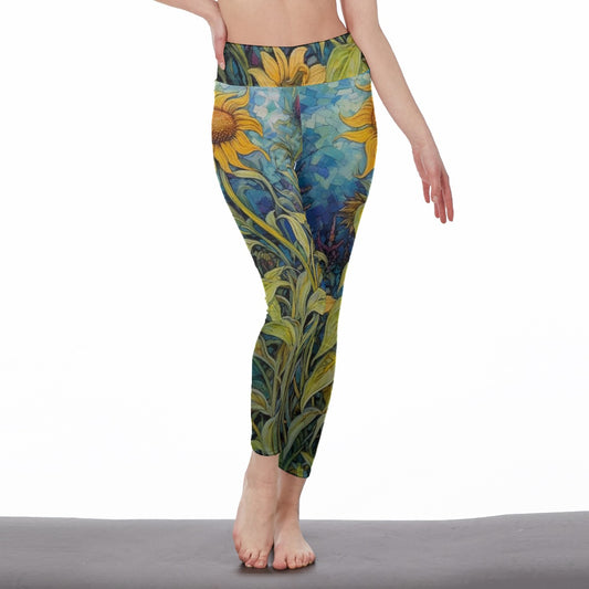 All-Over Print Women's High Waist Leggings | Side Stitch Closure