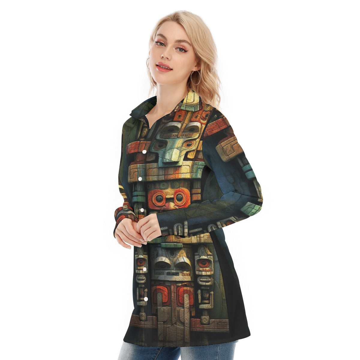 All-Over Print Women's Long Shirt