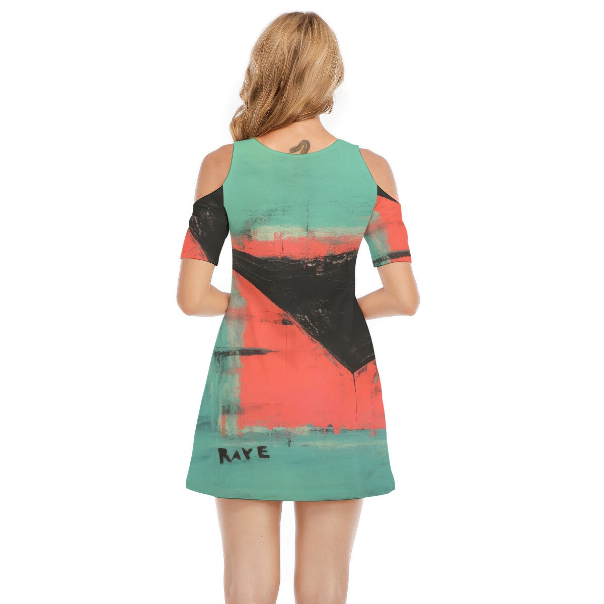 All-Over Print Women's Cold Shoulder Dress | 190GSM Cotton