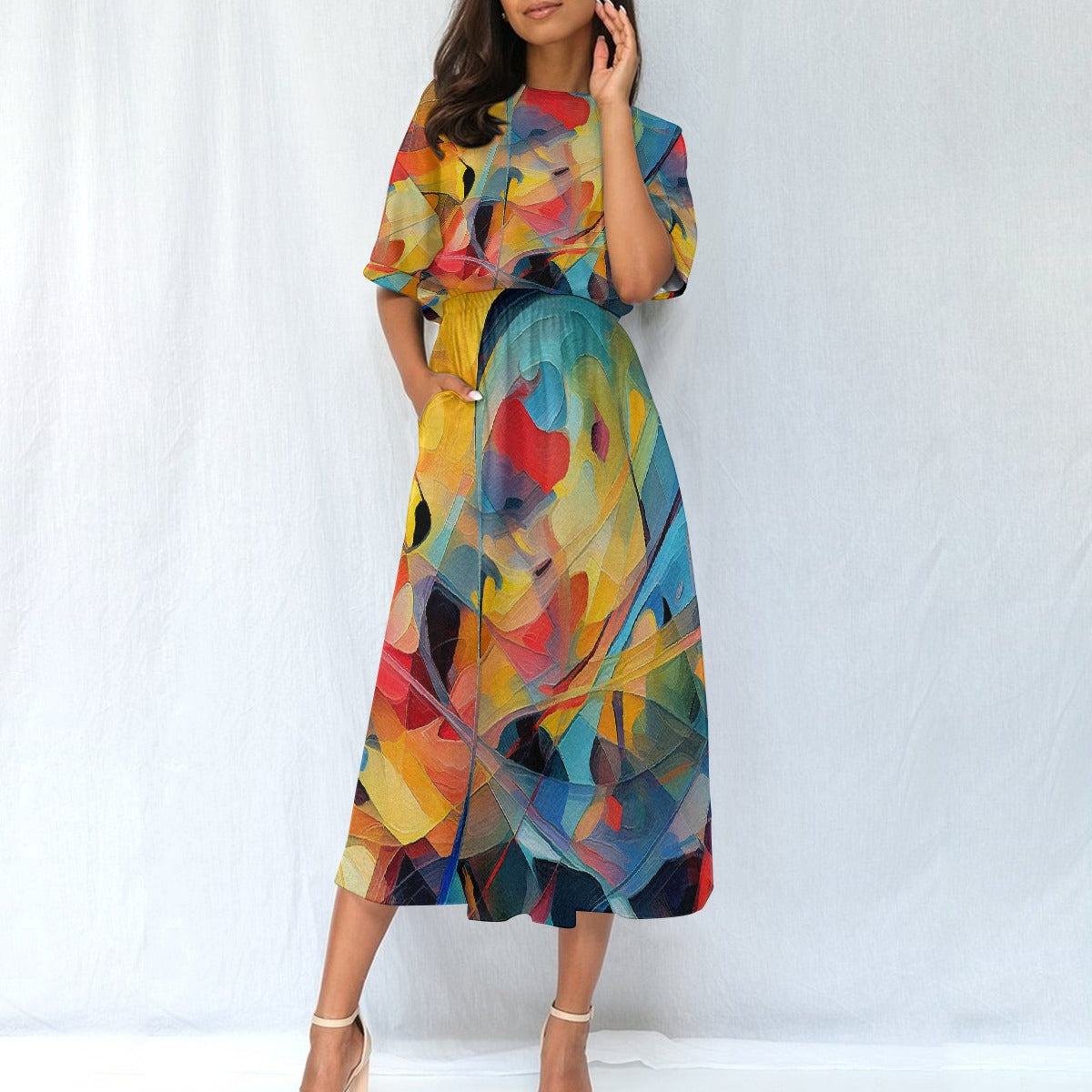 All-Over Print Women's Elastic Waist Dress