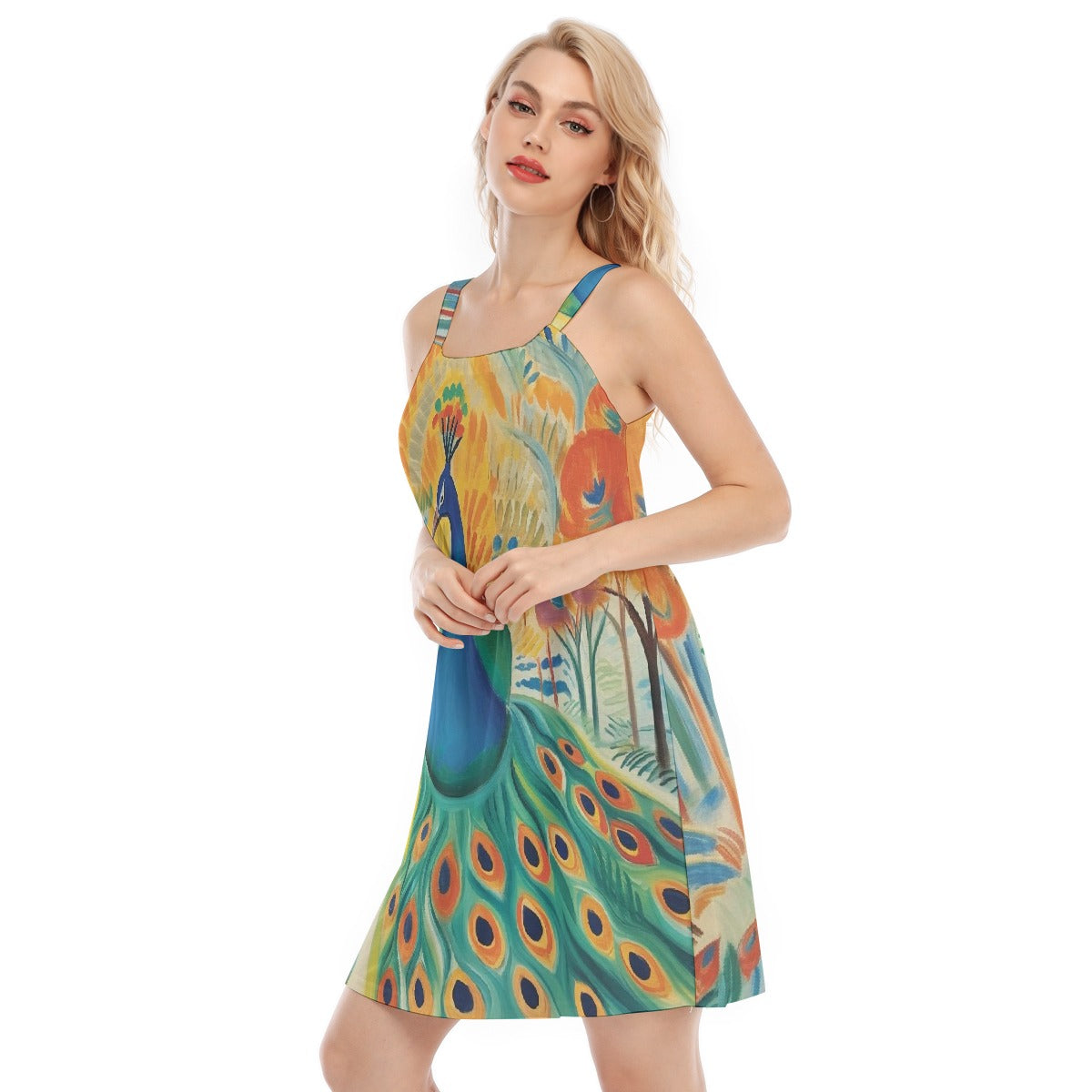 All-Over Print Women's O-neck Cami Dress