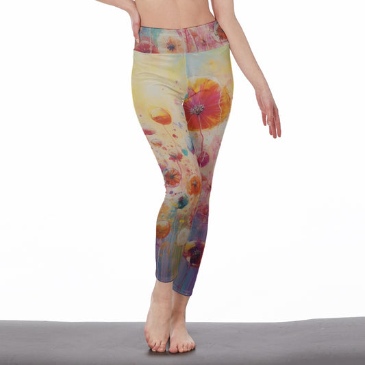 All-Over Print Women's High Waist Leggings | Side Stitch Closure