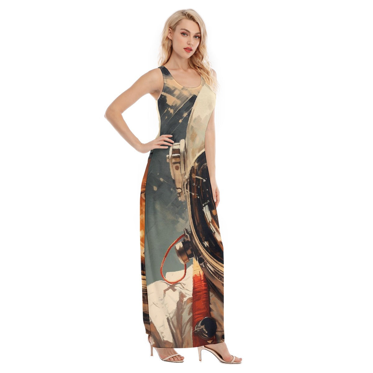 All-Over Print Women's Vest Dress | Length To Ankle