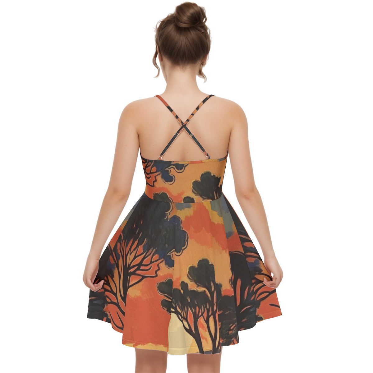 All-Over Print Women‘s Cross Cami Dress