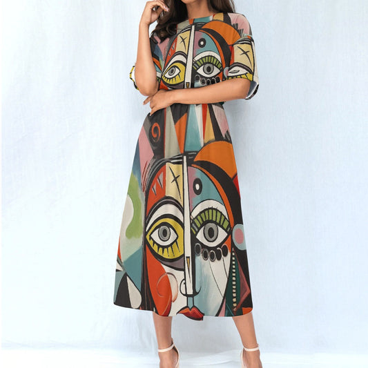 All-Over Print Women's Elastic Waist Dress