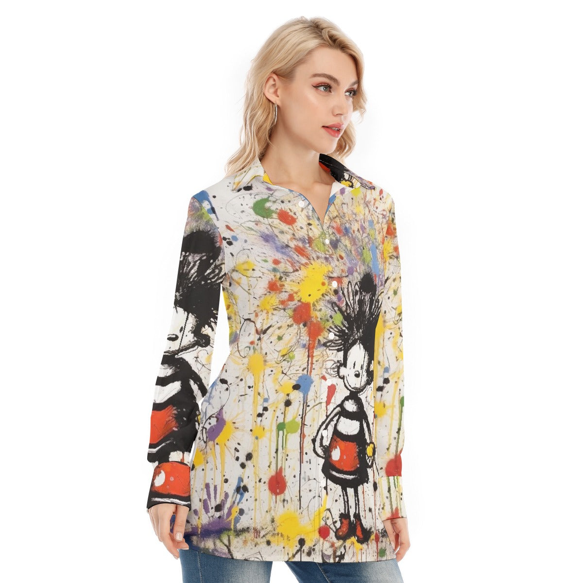 All-Over Print Women's Long Shirt