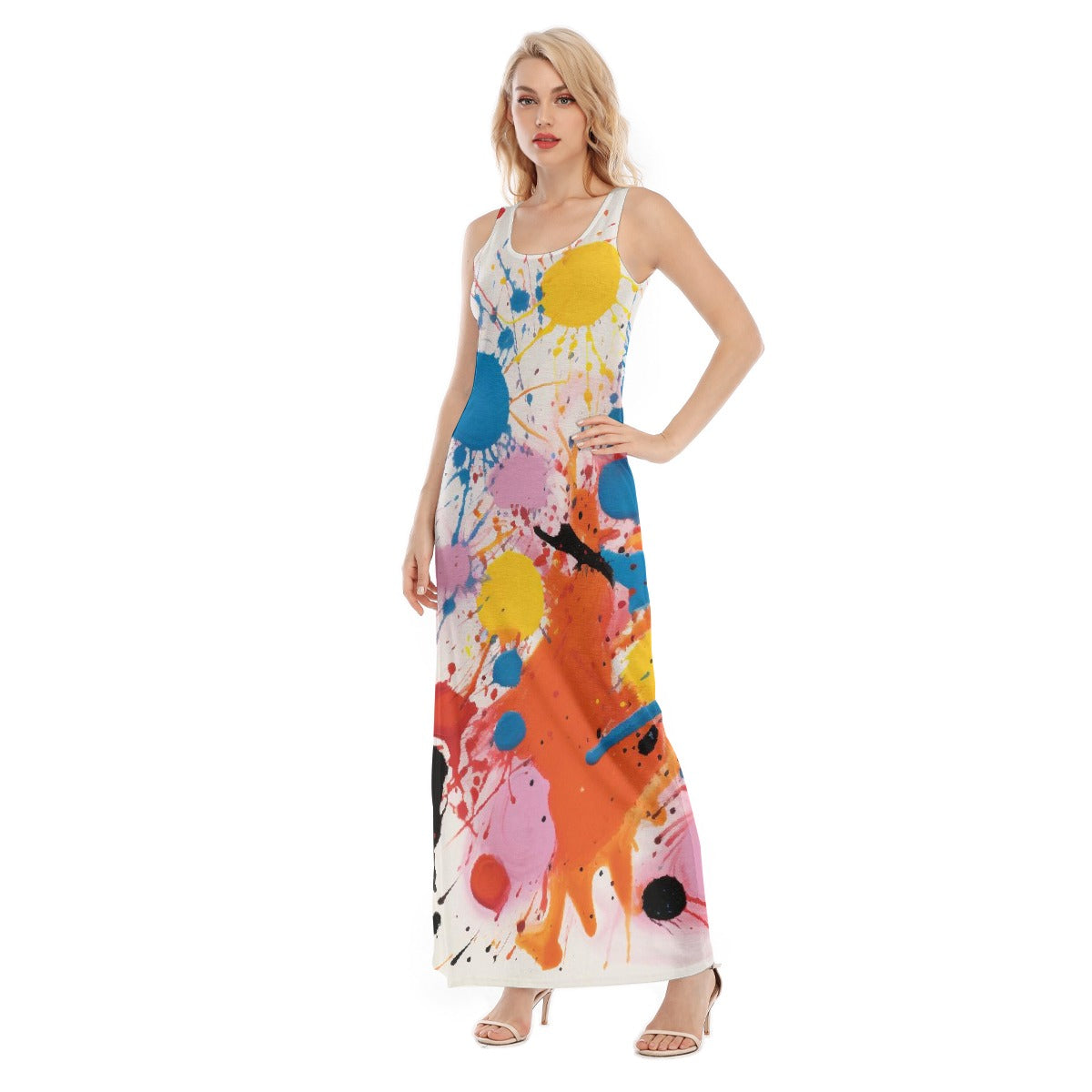 All-Over Print Women's Vest Dress | Length To Ankle