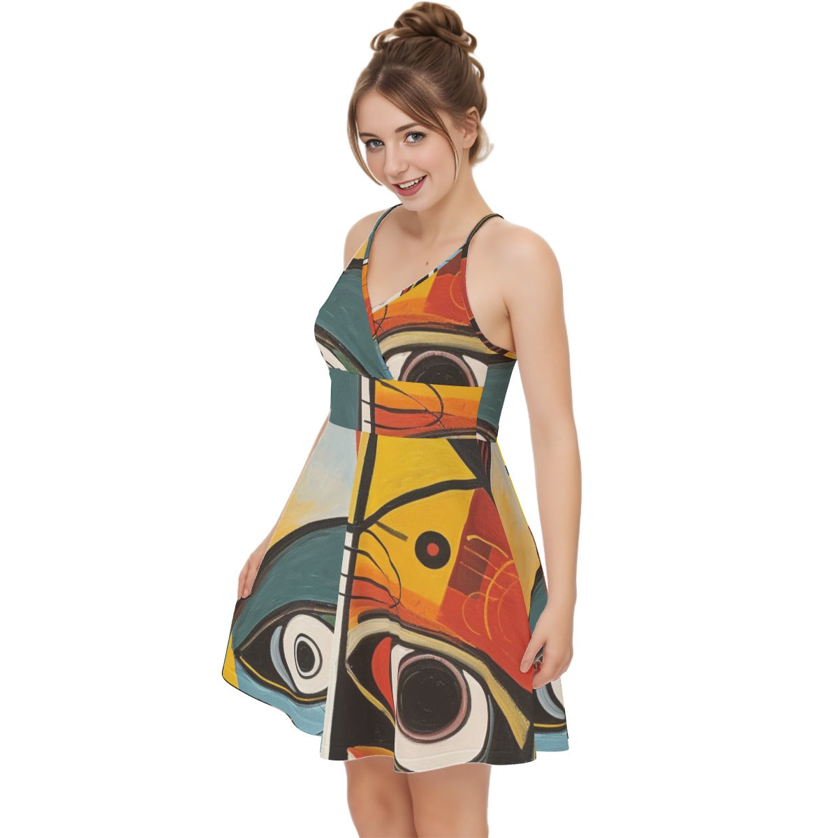 All-Over Print Women‘s Cross Cami Dress