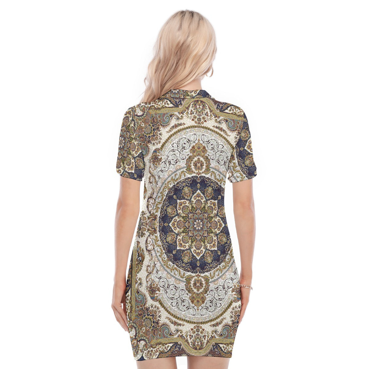 All-Over Print Women's Polo Collar Dress