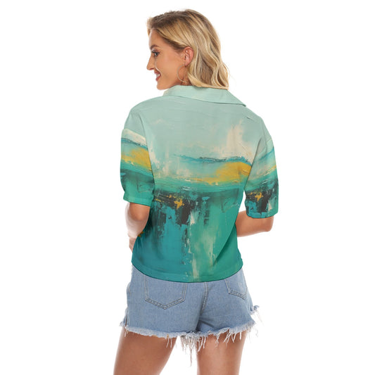 All-Over Print Women's V-neck Shirts