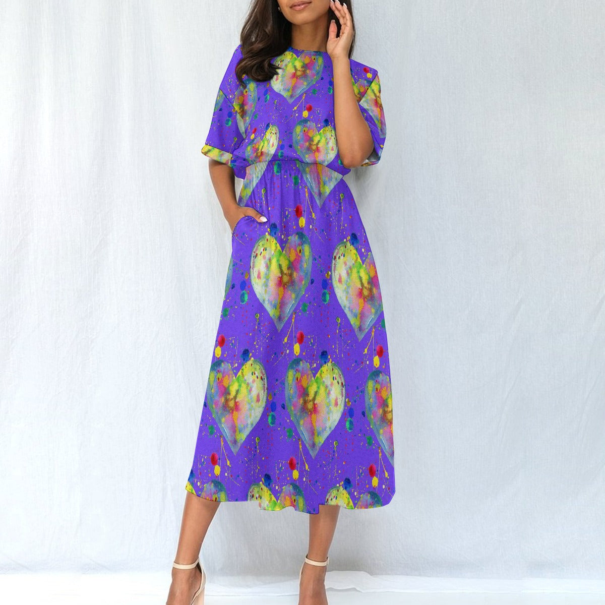 All-Over Print Women's Elastic Waist Dress