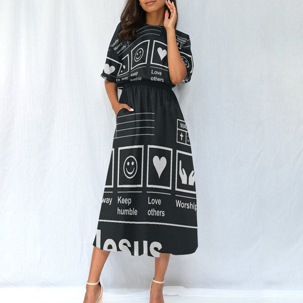 All-Over Print Women's Elastic Waist Dress