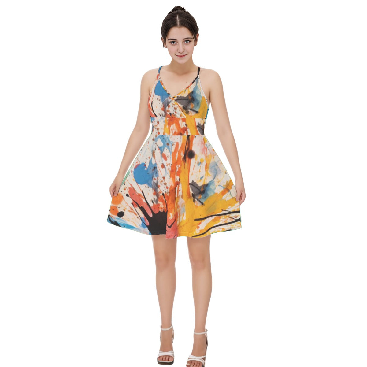 All-Over Print Women‘s Cross Cami Dress