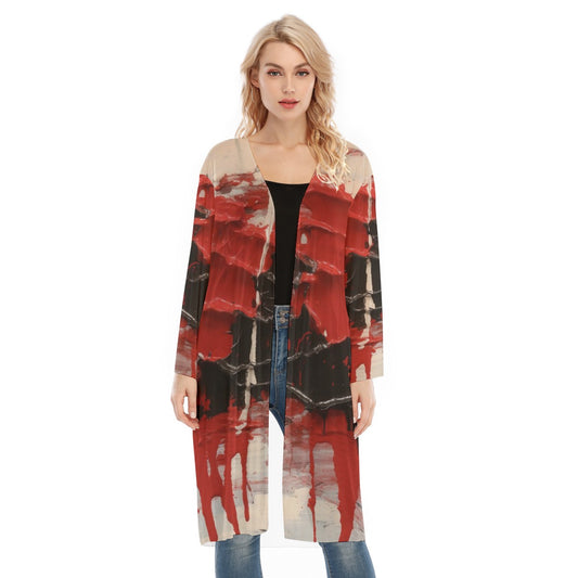 All- Over Print Women's Long Sleeve Mesh Cardigan