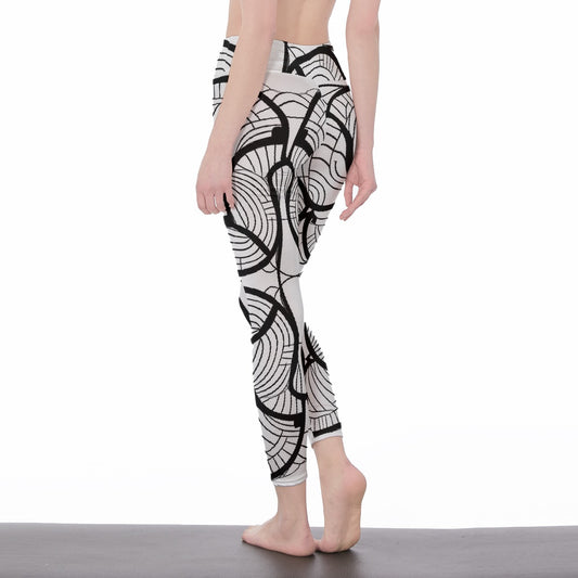 All-Over Print Women's High Waist Leggings | Side Stitch Closure