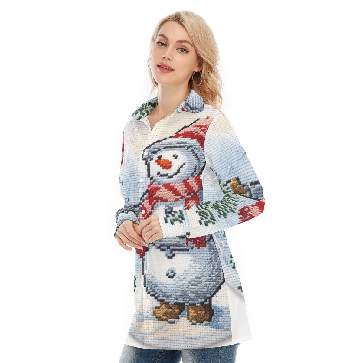 All-Over Print Women's Long Shirt