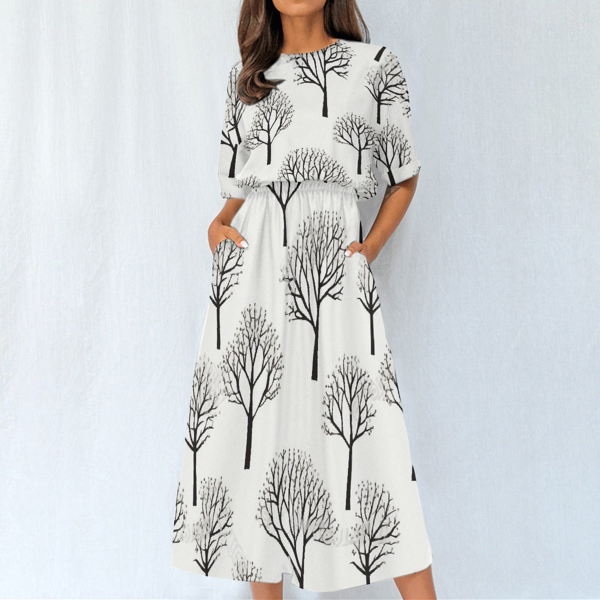 All-Over Print Women's Elastic Waist Dress