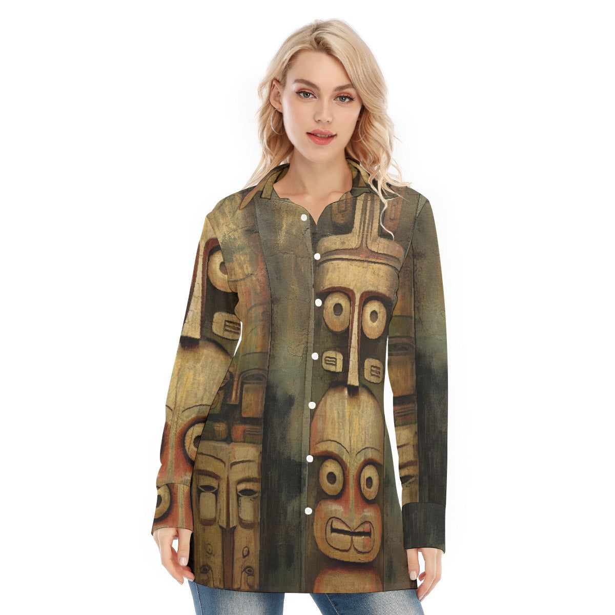 All-Over Print Women's Long Shirt