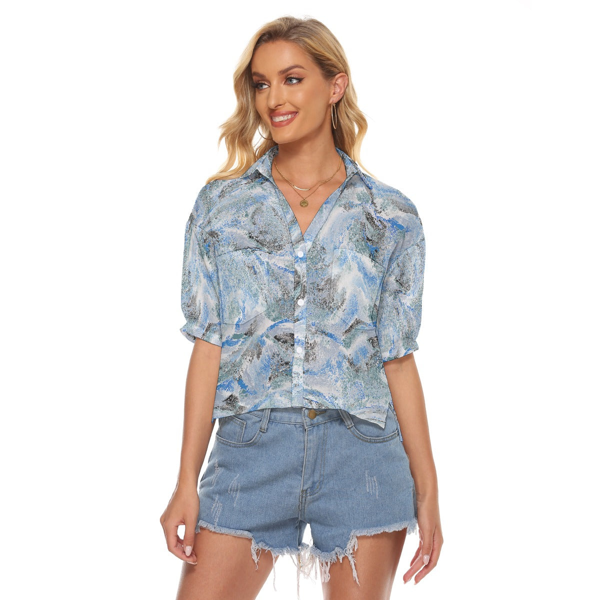 All-Over Print Women's V-neck Shirts