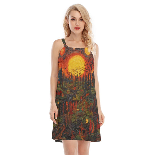 All-Over Print Women's O-neck Cami Dress