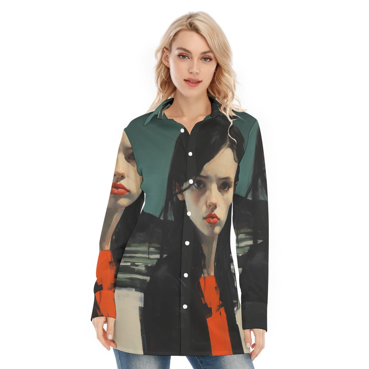 All-Over Print Women's Long Shirt