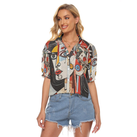 All-Over Print Women's V-neck Shirts