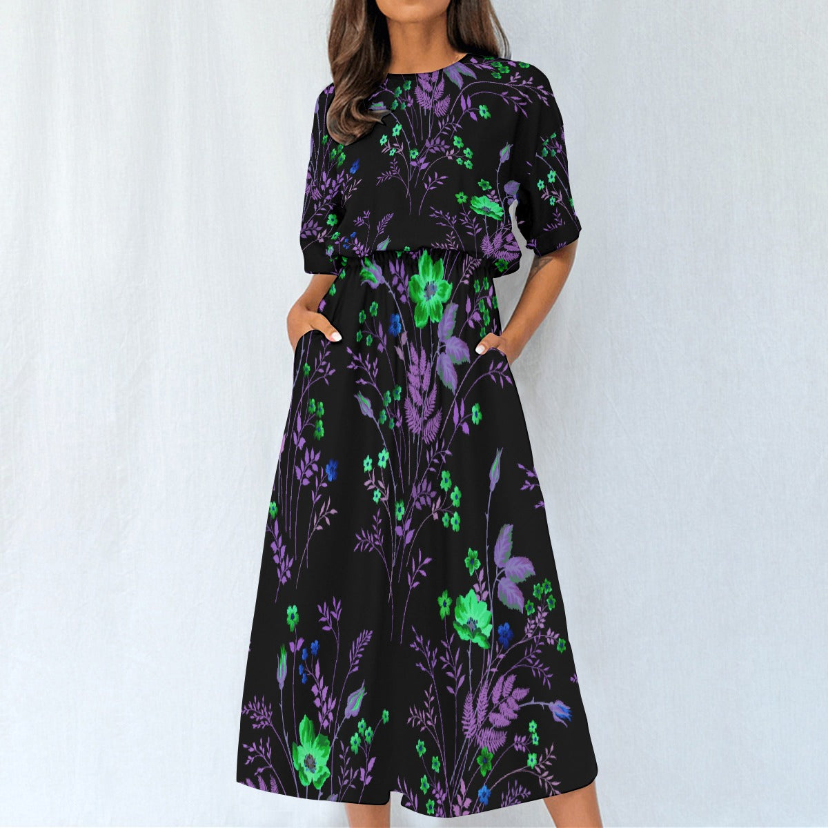 All-Over Print Women's Elastic Waist Dress