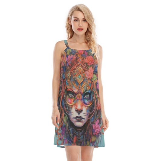 All-Over Print Women's O-neck Cami Dress