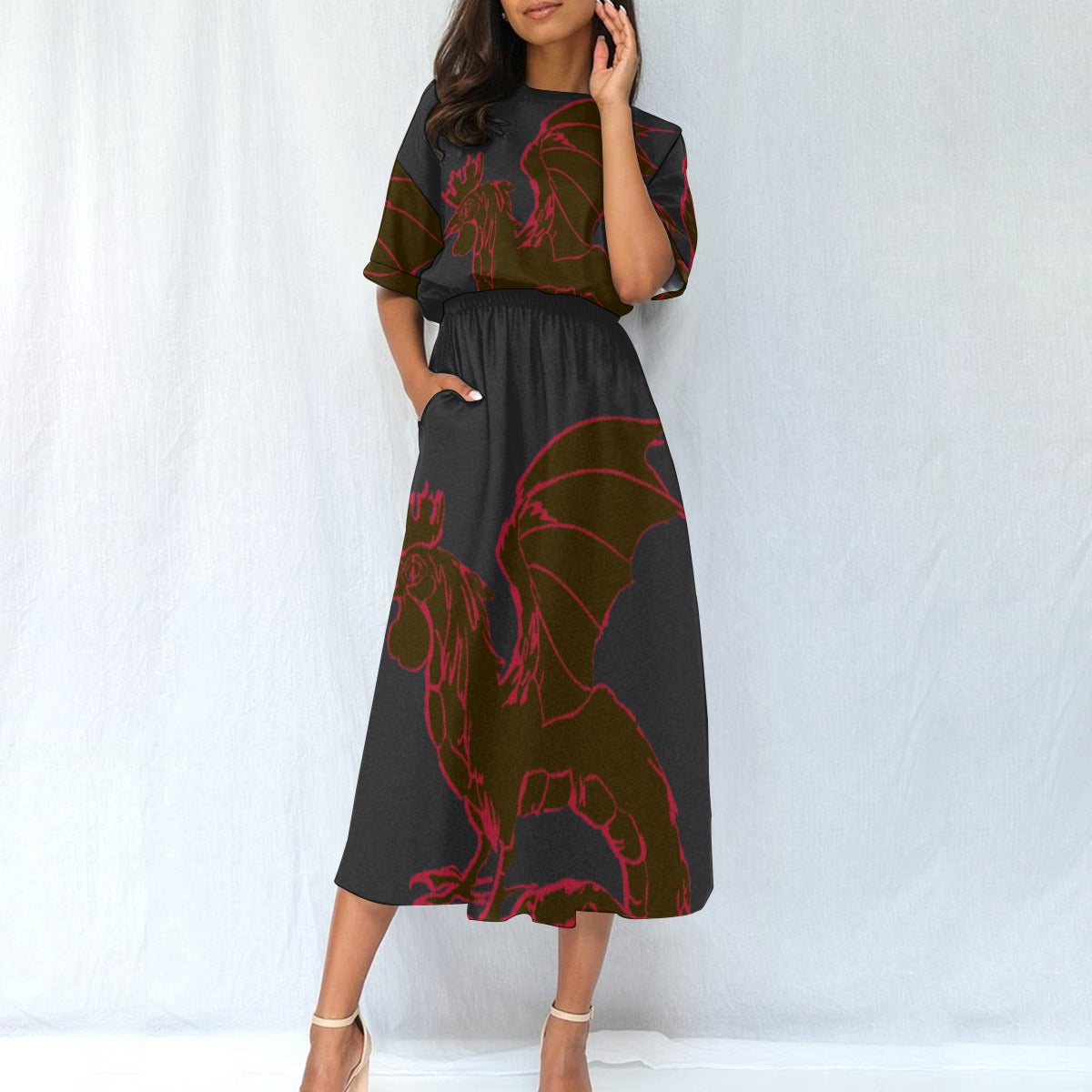 All-Over Print Women's Elastic Waist Dress