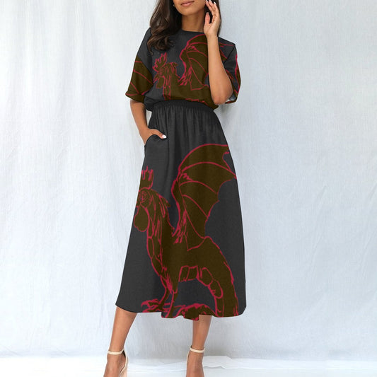 All-Over Print Women's Elastic Waist Dress