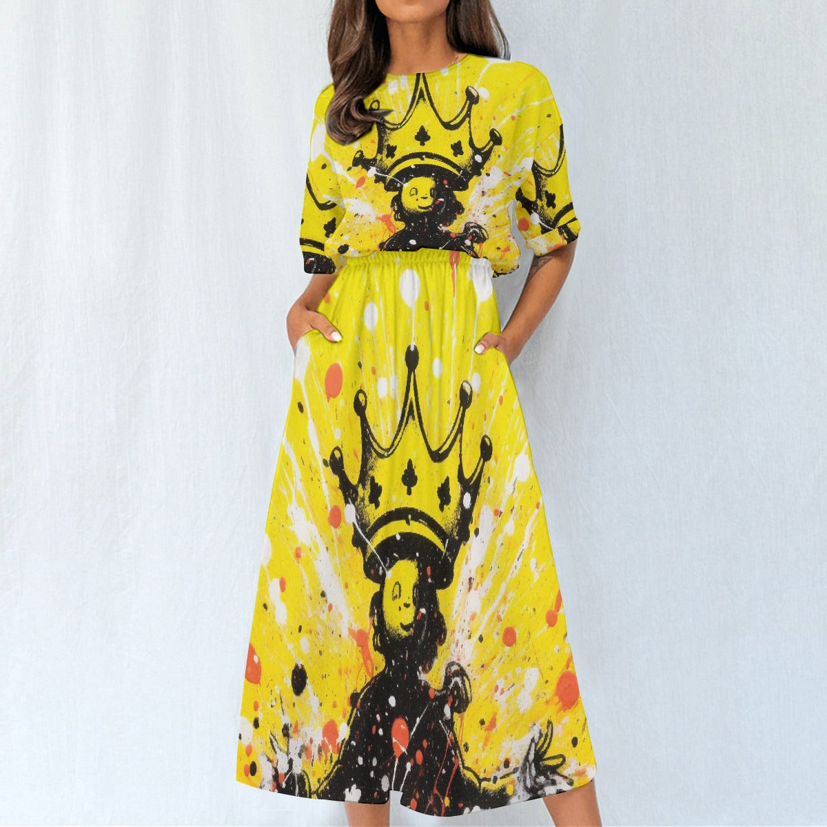 All-Over Print Women's Elastic Waist Dress