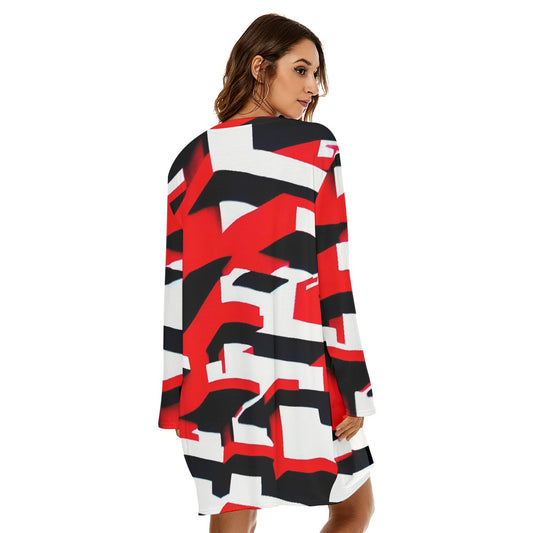 All-Over Print  Women's Loose Crew Neck Dress