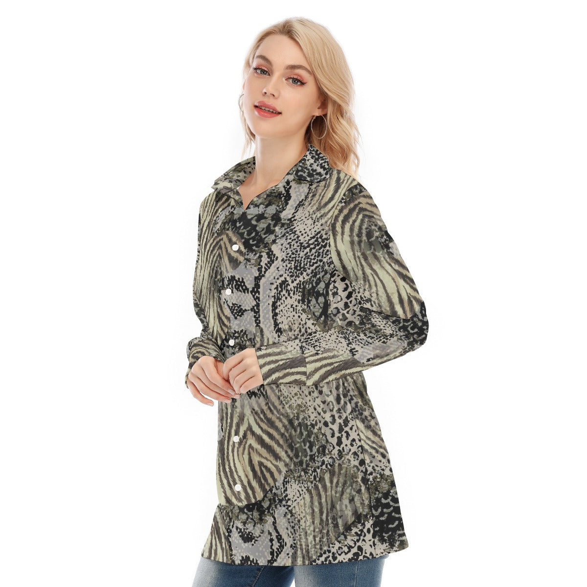 All-Over Print Women's Long Shirt