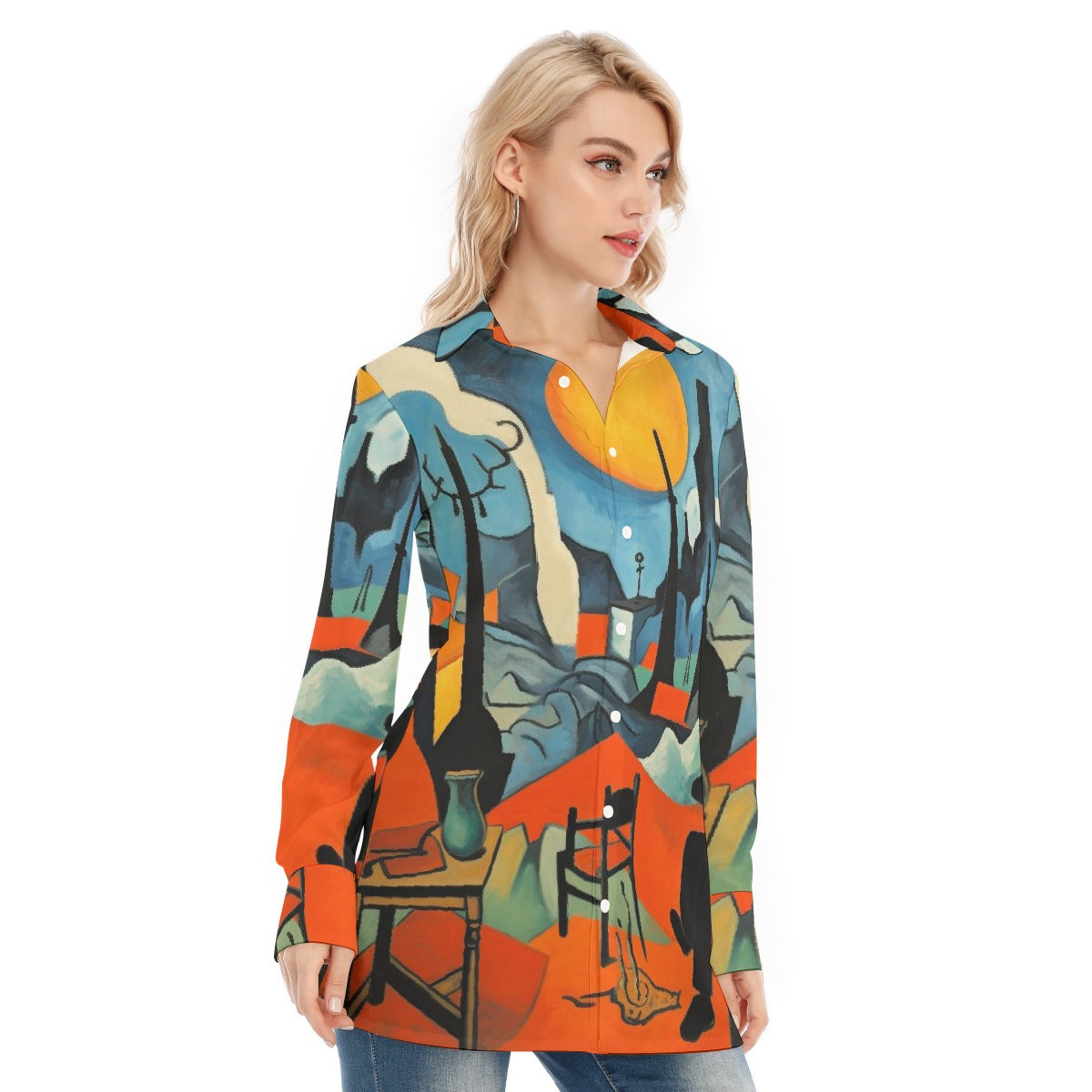 All-Over Print Women's Long Shirt