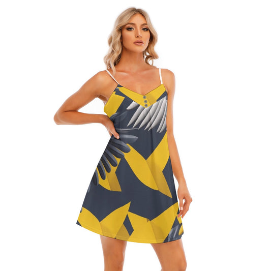 All-Over Print Women's V-neck Cami Dress