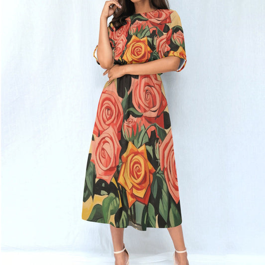 All-Over Print Women's Elastic Waist Dress