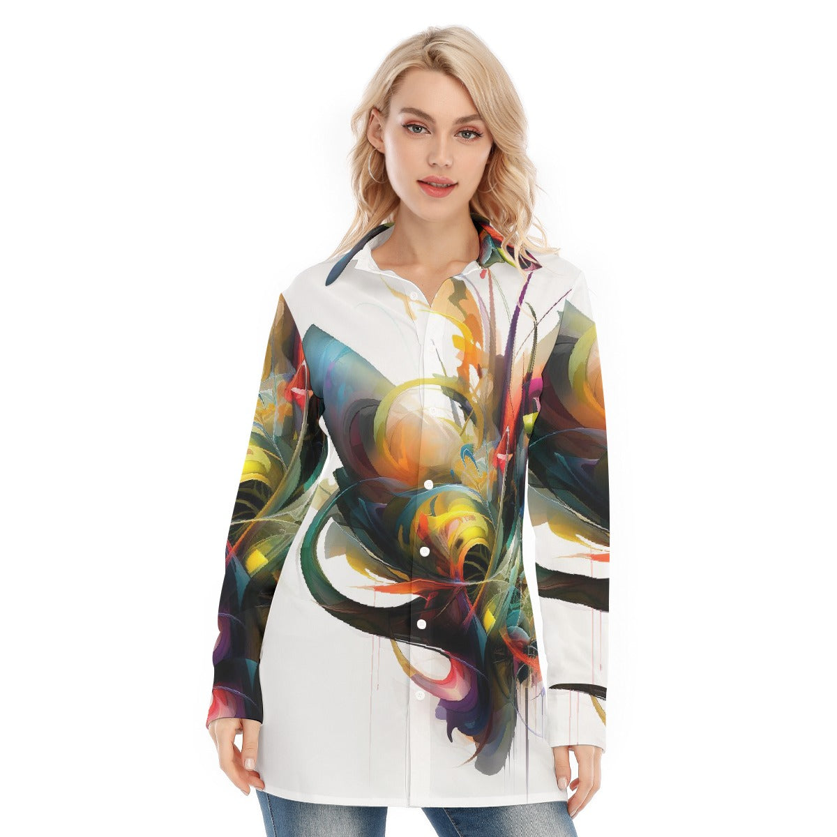 All-Over Print Women's Long Shirt