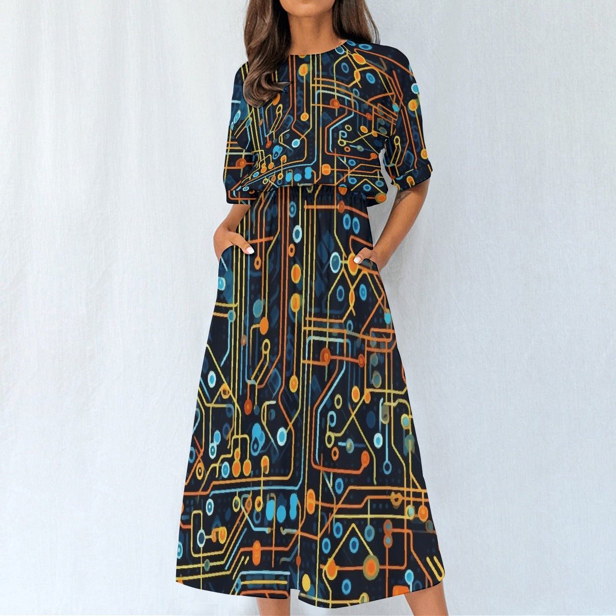 All-Over Print Women's Elastic Waist Dress