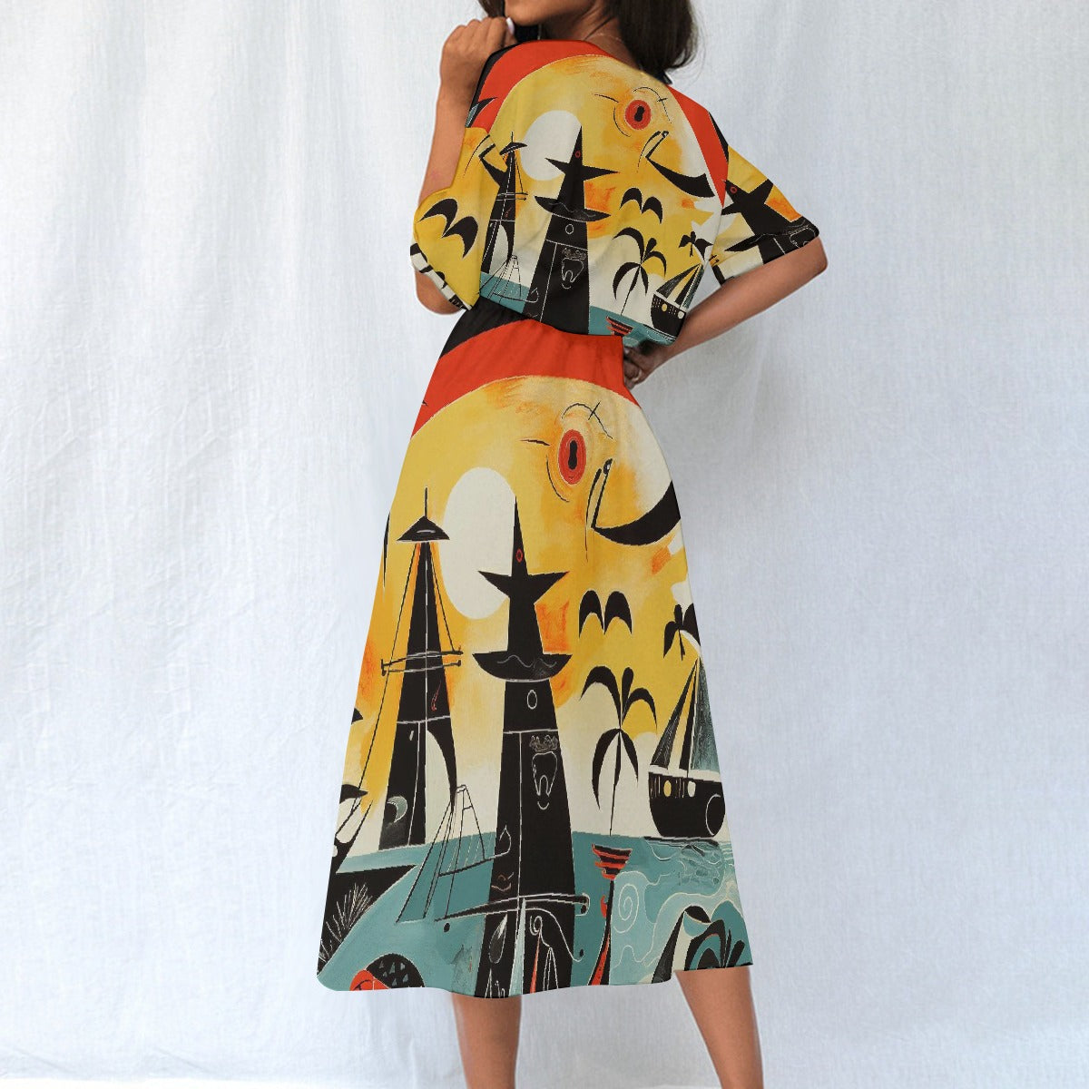 All-Over Print Women's Elastic Waist Dress