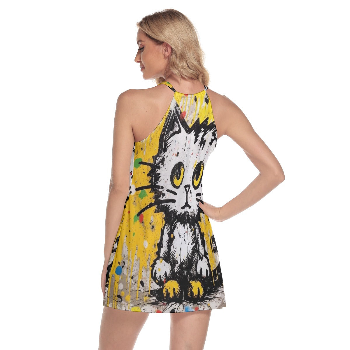 All-Over Print Women's Round Neck Above Knee Dress