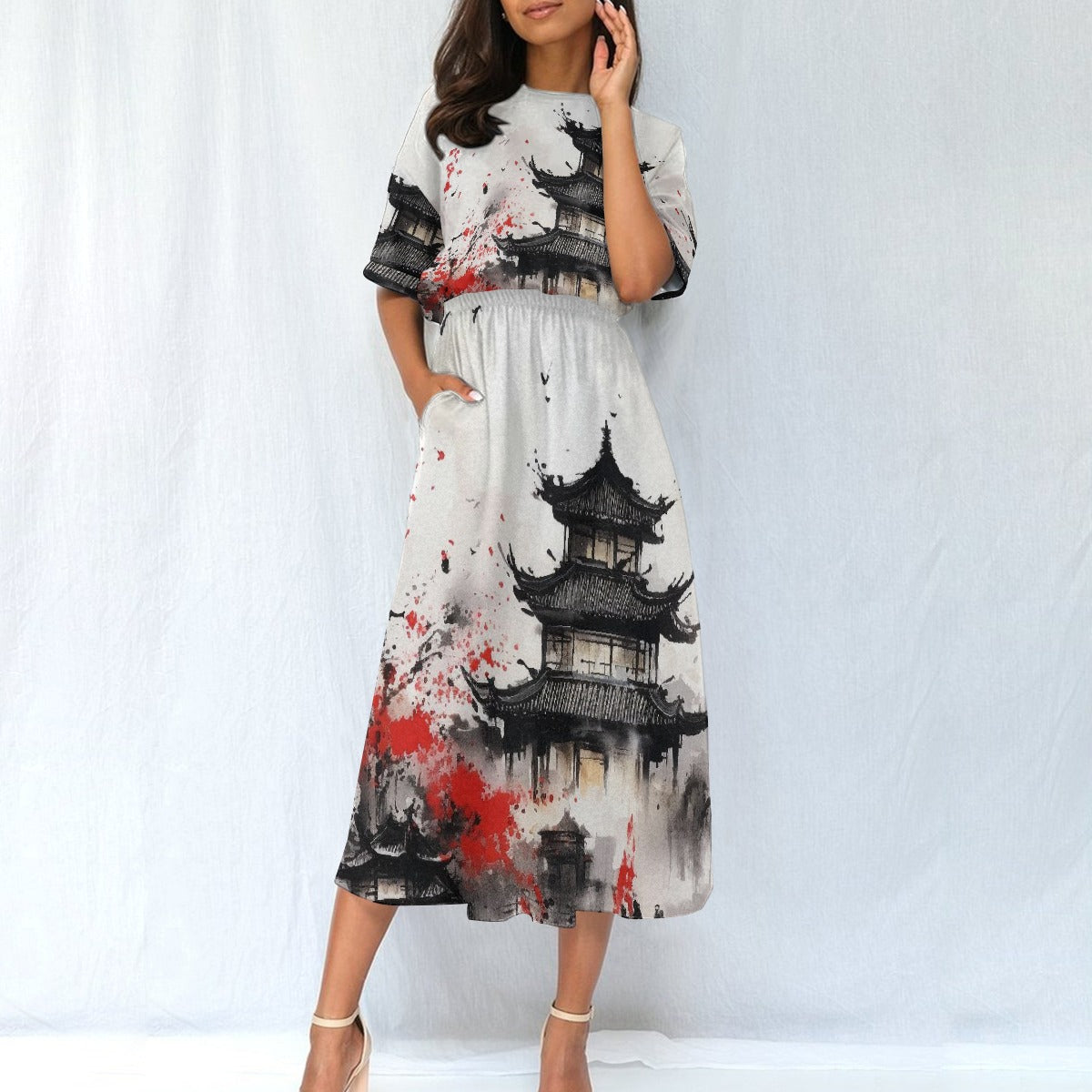 All-Over Print Women's Elastic Waist Dress