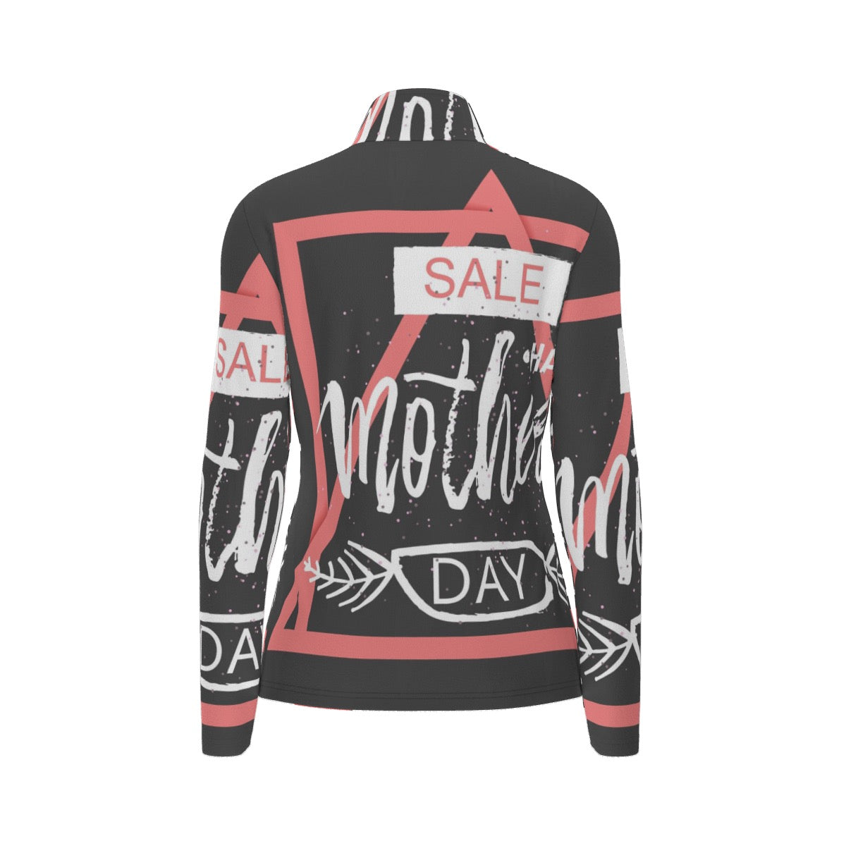 All-Over Print Women's Sports Collar Jersey With Long Sleeve