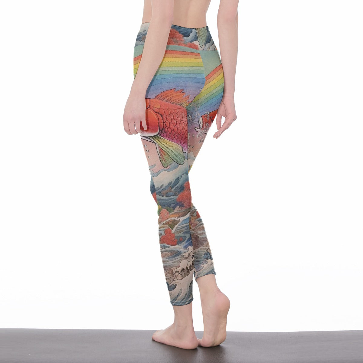 All-Over Print Women's High Waist Leggings | Side Stitch Closure